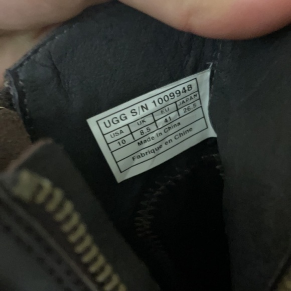 UGG Brown Lodge Meredith Shearling Lined Wedge Ankle Boots Size 10 - Picture 10 of 11